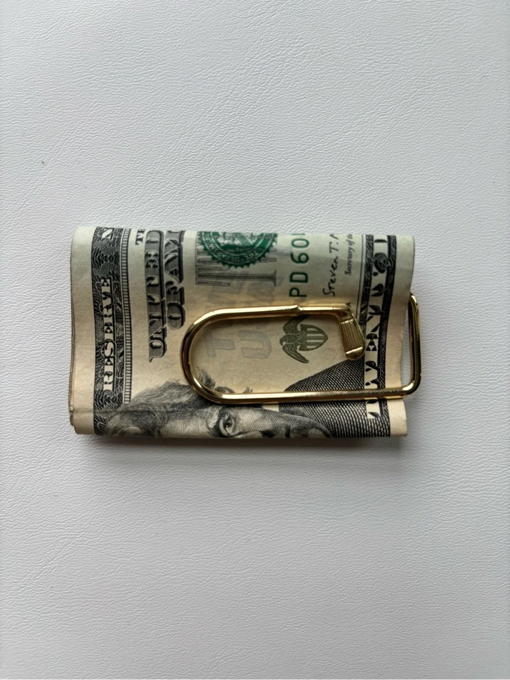 Gold Tone Oversized Paperclip Money Clip – golf club– Vintage